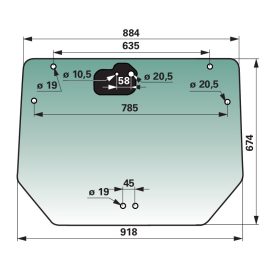 Hátsó ablak CNH 48034289 
