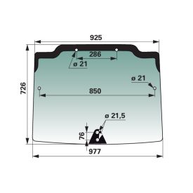 Szélvédő zöld színű CNH 44910454