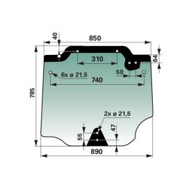Hátsó ablak zöld színű CNH 44911795