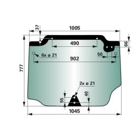 Hátsó ablak zöld színű CNH 5196371