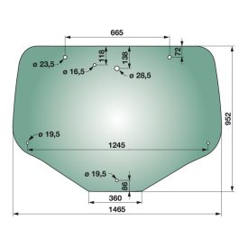 hátsó ablak zöldre színezett CNH 82030887