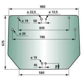 hátsó ablak zöldre színezett CNH 84224148