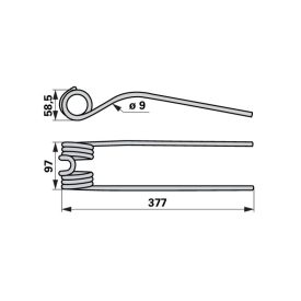 Kör szénafog Mélyfekete, 25 darab Deutz-Fahr 06580456