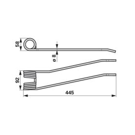 Kör gereblyefog jobbra, május zöld Fella 490046