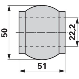 GOLYÓ KAT2/1. felső függesztőkarhoz D=50mm, d=22,5mm