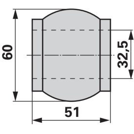 GOLYÓ KAT3 felső függesztőkarhoz D=60mm, d=32,5