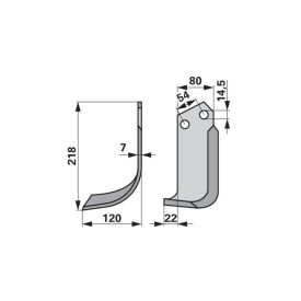 KM060350N Szárnyas szár balra