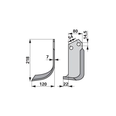 KM060350N Szárnyas szár balra