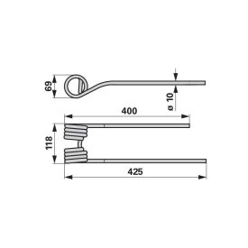 Kör szénafog balra, tűzpiros Kverneland 67274100