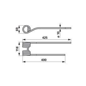 Kör szénafog jobbra, levélzöld Kverneland 67460000