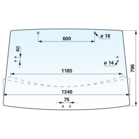   első szélvédő kitámasztható, átlátszó John Deere L78726