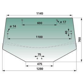 hátsó ablak zöldre színezett John Deere L78727