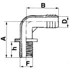 Tömlőcsatlakozó 90°- 13 mm 3/8" km.
