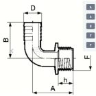 Tömlőcsatlakozó 90°- 30 mm 11/2" km.
