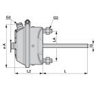 Membrános fékhenger 20 hüvelyk, 75 löket
