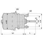 Dugattyús membrános fékhenger 16/24 hüvelyk, 57 mm löket Wabco