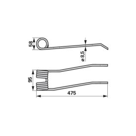 Kombinált körfog jobbra, mélyfekete Pöttinger 436.007