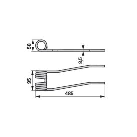 Kombinált körfog balra, koromfekete Pöttinger  436.015