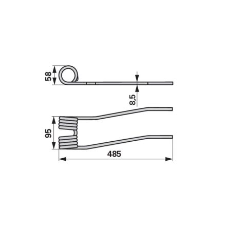 Kombinált körfog balra, koromfekete Pöttinger  436.015