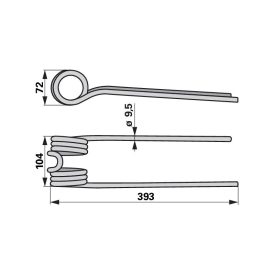 Kör szénafog jobbra, jelfehér Pöttinger 436.155