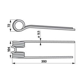 Kör szénafog balra, jelfehér Pöttinger 436.156