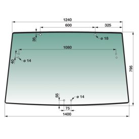 hátsó ablak zöldre színezett John Deere R110990