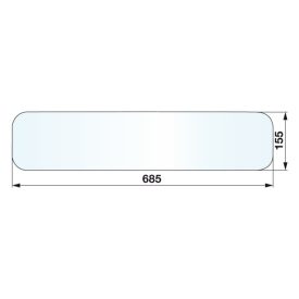 hátsó ablak alsó, átlátszó John Deere R198147