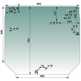 hátsó ablak zöldre színezett John Deere R206835 