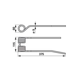  Kombinált körfog jobb keskeny, fekete-szürke Vicon-PZ PZ106